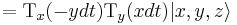 = \mbox{T}_x(-y dt) \mbox{T}_y(x dt)|x, y, z\rangle