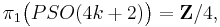 \pi_1 \big(PSO(4k%2B2)\big) = \mathbf{Z}/4,