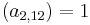 (a_{2,12}) = 1