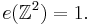 e(\mathbb Z^2)=1.