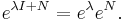 e^{\lambda I %2B N} = e^{\lambda}e^N. \,