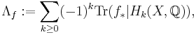 \Lambda_f:=\sum_{k\geq 0}(-1)^k\mathrm{Tr}(f_*|H_k(X,\mathbb{Q})),