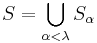 S=\bigcup_{\alpha < \lambda} S_{\alpha}