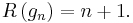 R\left(g_{n}\right) = n %2B 1.