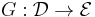 G�:\mathcal{D}\to\mathcal{E}