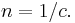 n=1/c.