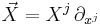  \vec{X} = X^j \, \partial_{x^j}