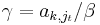 \gamma=a_{k,j_t}/\beta