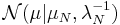 \mathcal{N}(\mu|\mu_N,\lambda_N^{-1})