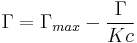  \Gamma = \Gamma_{max} - \frac{\Gamma}{Kc}