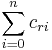 \displaystyle\sum_{i=0}^n c_{ri}