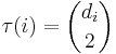 \tau (i) = \binom{d_i}{2}