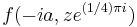 f(-ia,ze^{(1/4)\pi i})\,