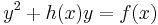 y^2 %2B h(x) y = f(x)