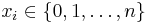 x_i \in \{0,1,\ldots ,n\}