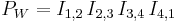 P_W=I_{1,2}\,I_{2,3}\,I_{3,4}\,I_{4,1}