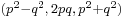 \scriptstyle ( p^2 - q^2,\, 2pq,\, p^2 %2B q^2 )