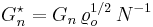 
 G^{\star}_n = G_n \, \varrho_o^{1/2} \, N^{-1}
