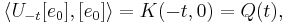 \langle U_{-t} [e_0], [e_0] \rangle = K(-t,0) = Q(t),