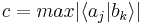 c = max | \langle a_j | b_k \rangle |