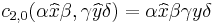 c_{2,0}(\alpha \widehat{x} \beta, \gamma \widehat{y} \delta) = \alpha \widehat{x} \beta \gamma y \delta