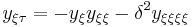 y_{\xi\tau}=-y_\xi y_{\xi\xi}-\delta^2y_{\xi\xi\xi\xi}