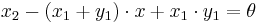  x_2-(x_1%2By_1)\cdot x %2B x_1\cdot y_1=\theta