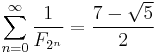 \sum_{n=0}^{\infty} \frac{1}{F_{2^n}} = \frac{7 - \sqrt{5}}{2}