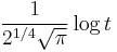 \frac{1}{2^{1/4} \sqrt{\pi}} \log t