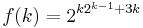 f(k) = 2^{k2^{k-1}%2B3k}