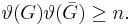  \vartheta(G) \vartheta(\bar{G}) \geq n. 