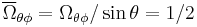 \overline{\Omega}_{\theta\phi}=\Omega_{\theta\phi}/\sin\theta=1/2