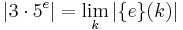  | 3 \cdot 5^e | = \lim_k |\{e \} (k) | 