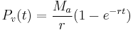 P_v(t) = \frac{M_a}{r}(1 - e^{-rt})