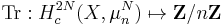 \mathrm{Tr}: H_c^{2N}(X, \mu_n^N) \mapsto \mathbf{Z}/n\mathbf{Z}