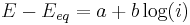 E-E_{eq} = a %2B b \log(i)