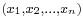 \scriptstyle(x_1, x_2, \ldots, x_n)