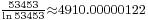 {}_{ \frac{53453}{\ln 53453}\approx 4910.00000122}