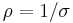 \rho = 1/ \sigma  