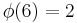 \phi(6)=2