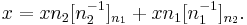 x = x n_2 [n_2^{-1}]_{n_1} %2B x n_1 [n_1^{-1}]_{n_2}.