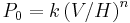 P_0=k\left(V/H\right)^n