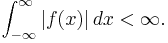 \int_{-\infty}^\infty |f(x)| \, dx < \infty.