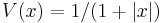 V(x) = 1/(1%2B|x|)