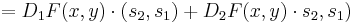 =D_1F(x,y)\cdot (s_2,s_1) %2B D_2F(x,y)\cdot s_2,s_1)