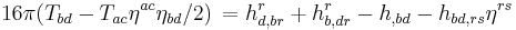  16\pi (T_{bd} - T_{ac} \eta^{ac} \eta_{bd}/2) \, = h^r_{d,br} %2B h^r_{b,dr} -h_{,bd} - h_{bd, rs} \eta ^{rs}