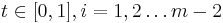 t \in [0,1], i = 1,2 \ldots m-2