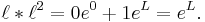 \ell * \ell^2 = 0 e^0 %2B 1 e^L = e^L.