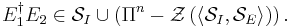 E_{1}^{\dagger}E_{2}\in\mathcal{S}_{I}\cup\left(  \Pi^{n}-\mathcal{Z}\left(
\left\langle \mathcal{S}_{I},\mathcal{S}_{E}\right\rangle \right)  \right)  .