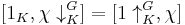 [1_K,\chi\downarrow^G_K] = [1\uparrow_K^G,\chi]